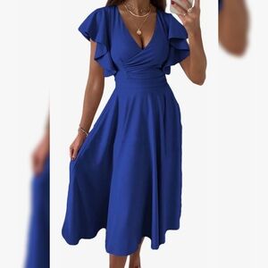 Royal Blue V Neck Dress ✨️